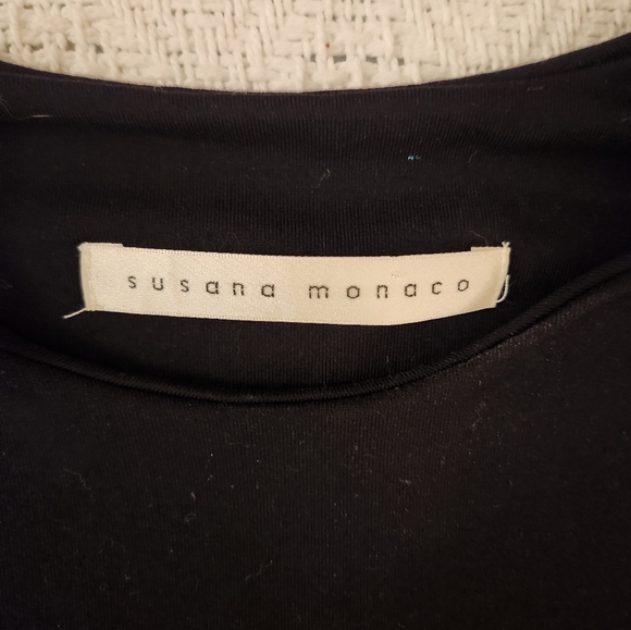 Susana Monaco Stretchy Black Dress Size Small - Picture 6 of 7